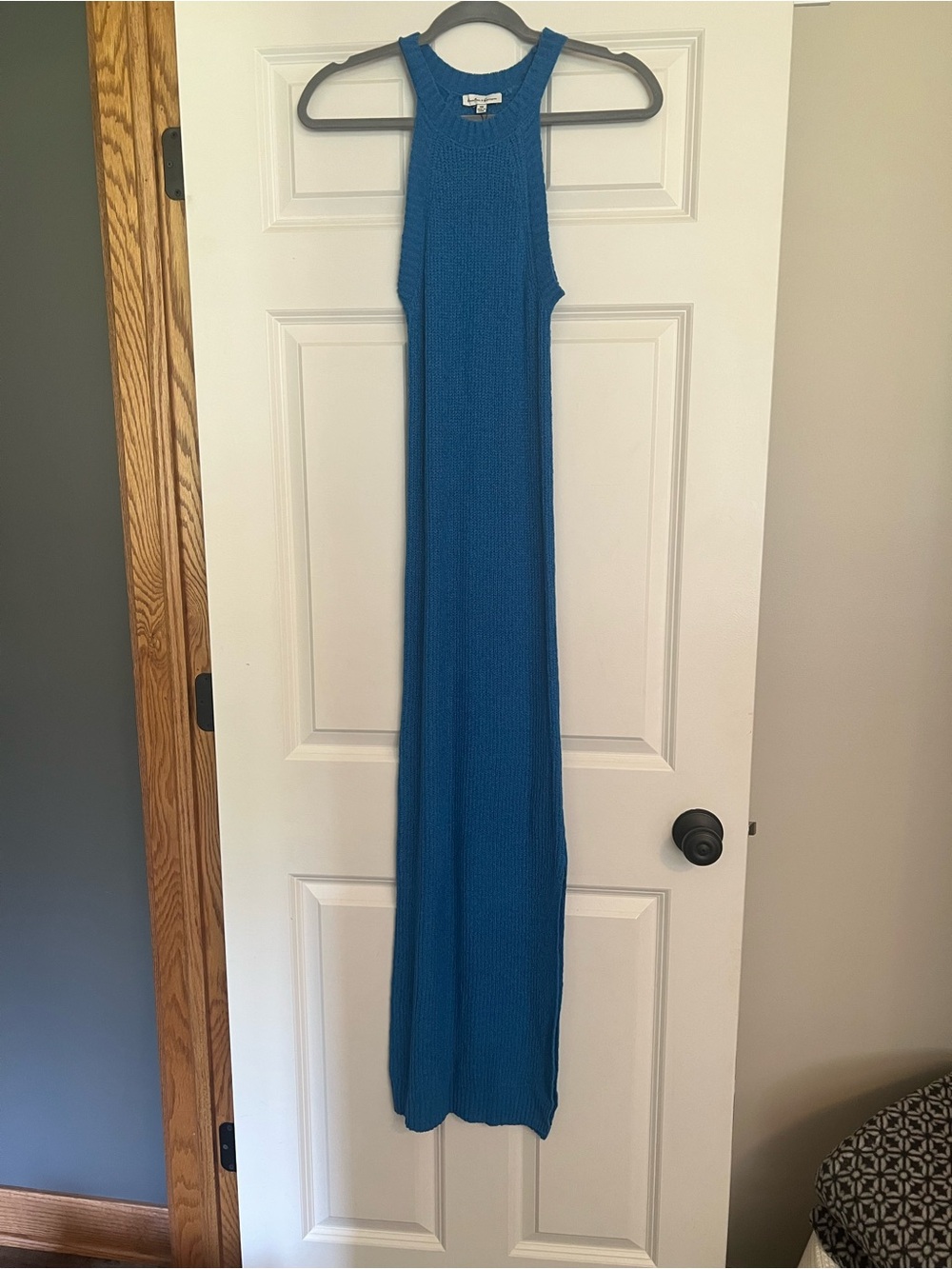 Sleeveless Teal Knit Maxi Dress — Lightweight Ribbed Design